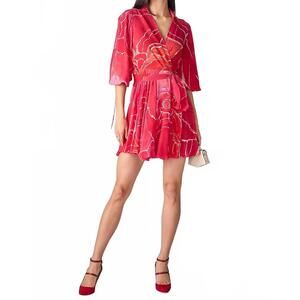 NEW SAAKSHA & KINNI faye wrap dress in pink